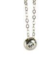 Sterling Silver Floating CZ Pebble Necklace - Melt'm Jewelry