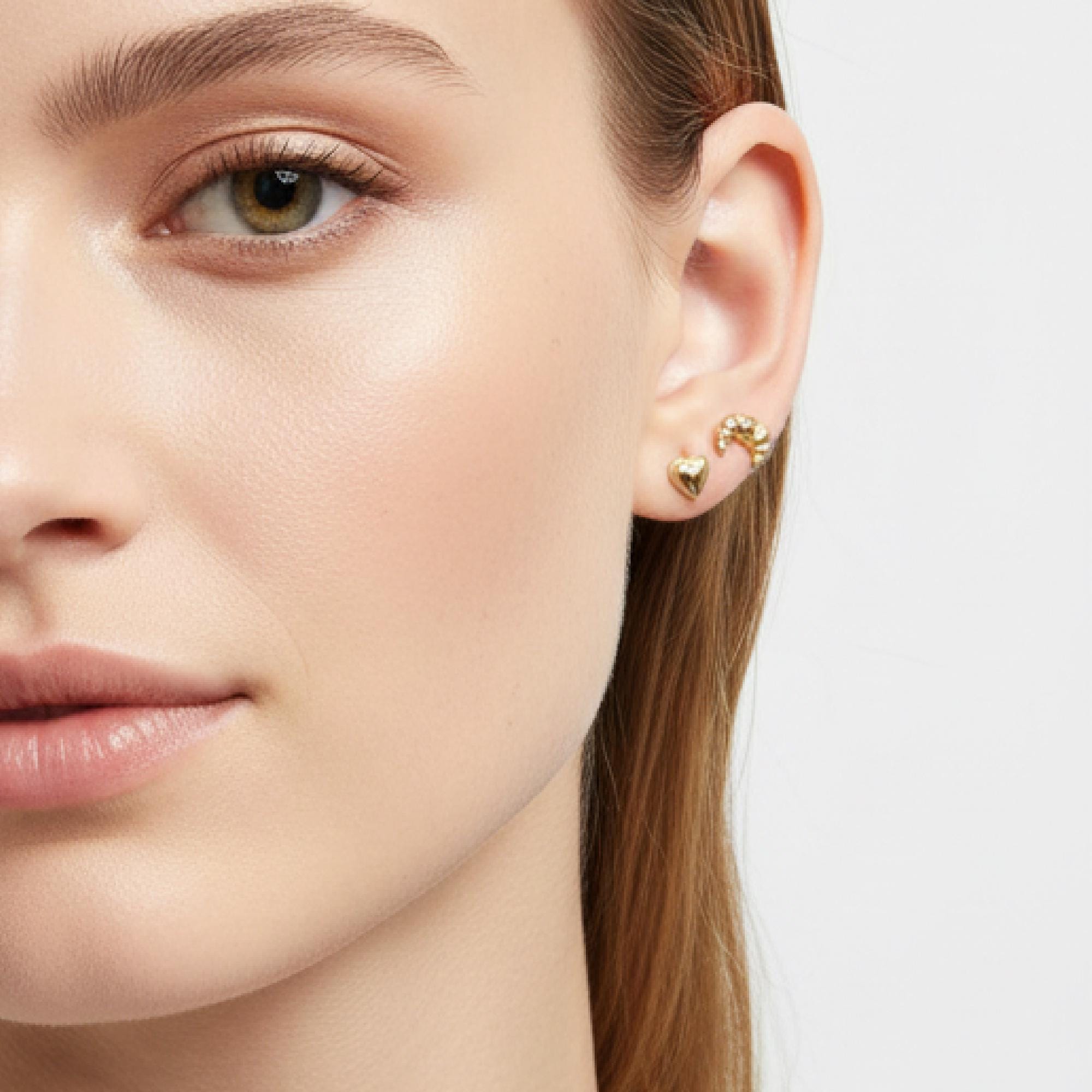 Croissant Flat Back Earrings 14k Solid Gold - Melt'm Jewelry