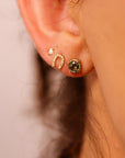 Green Sapphire Earrings 14k Solid Gold, Sapphire Bridal Earrings - Melt'm Jewelry