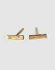 14k Solid Gold Hammered Bar Stud Earrings (SINGLE OR PAIR) - Melt'm Jewelry