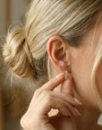 Chunky Diamond Huggie Earrings in 14K Gold