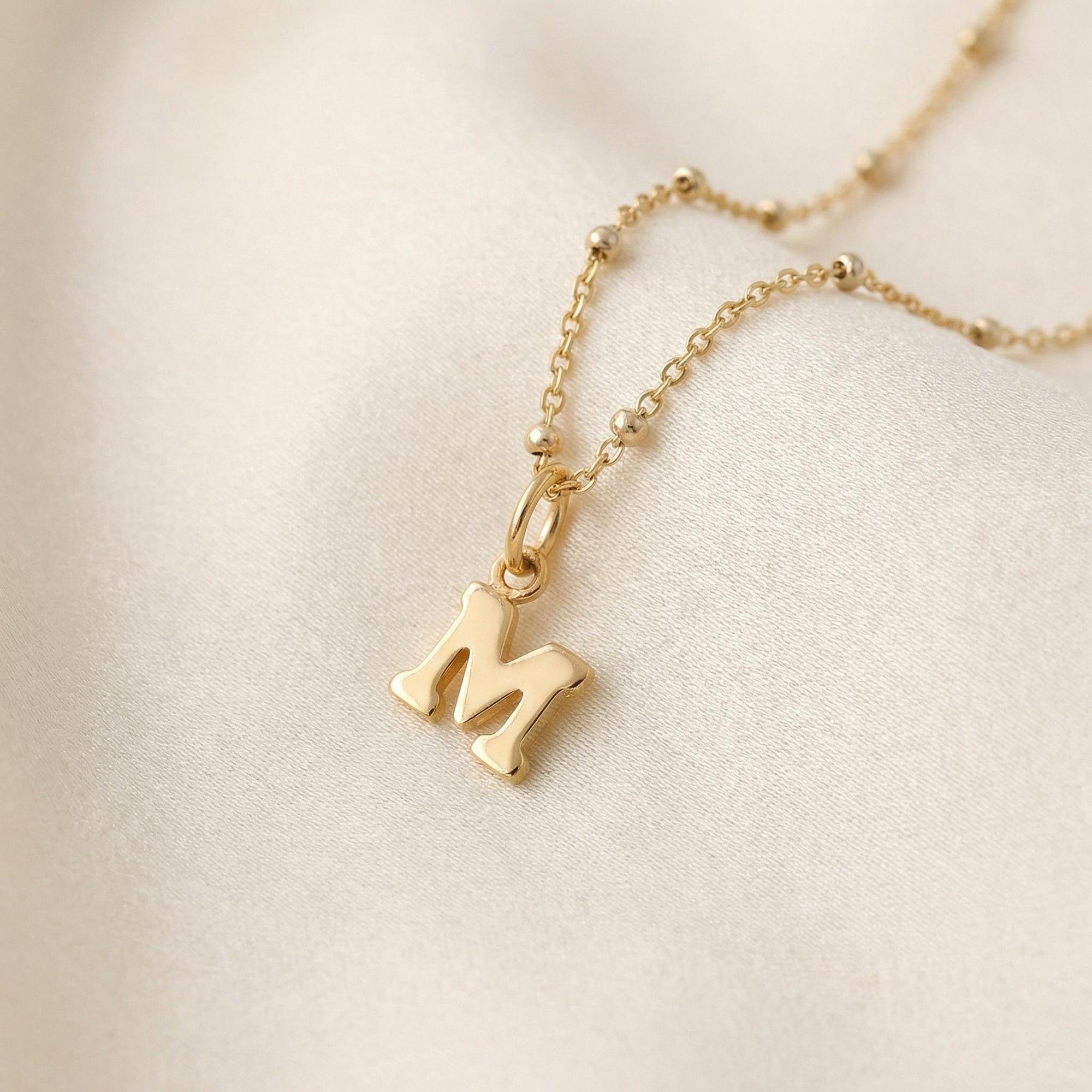 Gold Filled Satellite Initial Necklace - Personalized Dainty Letter Pendant - Melt'm Jewelry