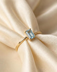 Emerald Cut Aquamarine Engagement Ring - Melt'm Jewelry