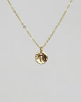 Tiny 14k Solid Gold Dainty Initial Necklace - Hand Stamped - Melt'm Jewelry