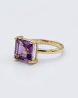 14k Solid Gold Square Ametrine Ring