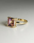 14k Solid Gold Square Ametrine Ring