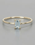Emerald Cut Aquamarine Engagement Ring - Melt'm Jewelry