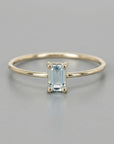 Emerald Cut Aquamarine Engagement Ring - Melt'm Jewelry