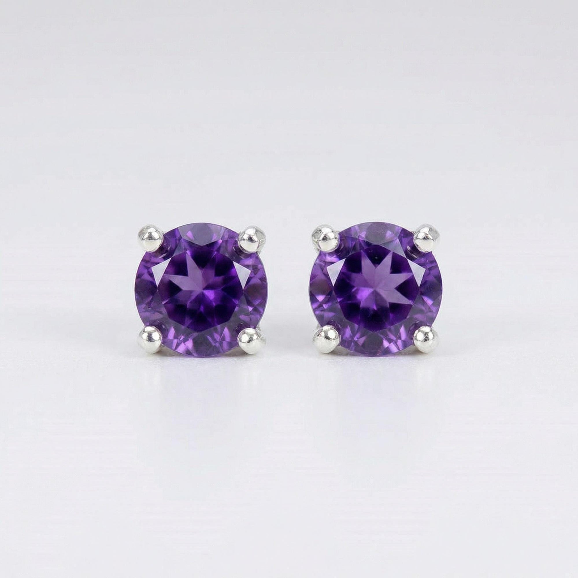 Amethyst Stud Earrings 14k Gold - Melt'm Jewelry