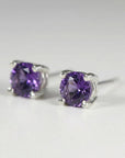 Amethyst Stud Earrings 14k Gold