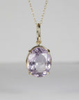 Large Lilac Amethyst Pendant Necklace 14k Solid Gold - Melt'm Jewelry