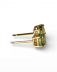 Green Sapphire Earrings 14k Solid Gold, Sapphire Bridal Earrings - Melt'm Jewelry