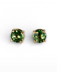 Green Sapphire Earrings 14k Solid Gold, Sapphire Bridal Earrings - Melt'm Jewelry