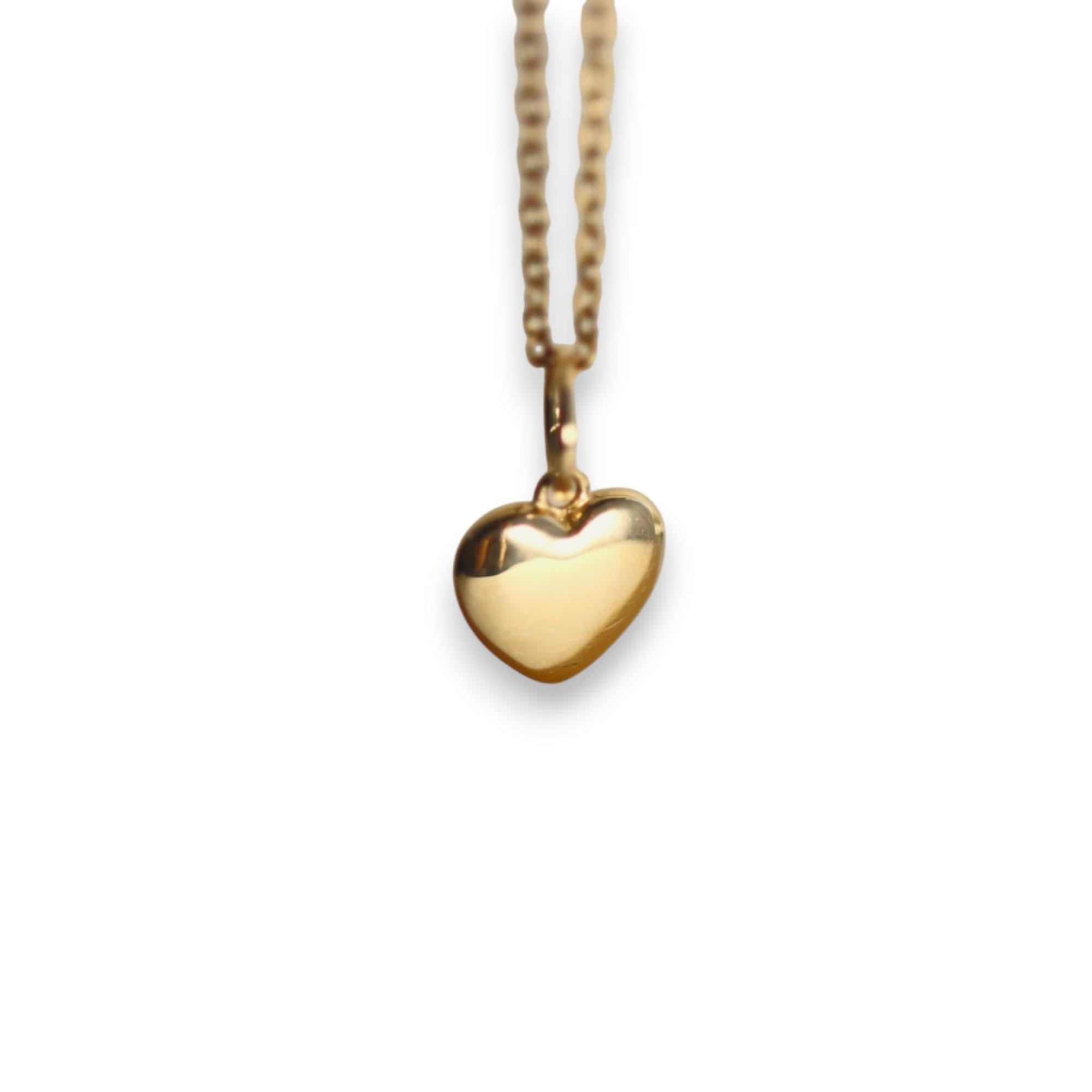 14k Gold Heart Charm or Necklace, Golden Solid Heart Charm - Melt'm Jewelry