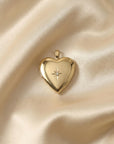North Star Heart Locket Necklace 14k Gold Filled