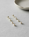 Freshwater Pearl Drop Earrings, Bridal Jewelry, Zircon Stud Pearl Earrings - Melt'm Jewelry