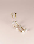Freshwater Pearl Drop Earrings, Bridal Jewelry, Zircon Stud Pearl Earrings - Melt'm Jewelry