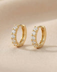 Chunky Diamond Huggie Earrings in 14K Gold