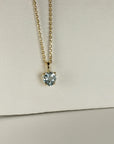 Heart Shape Aquamarine Necklace 14k Solid Gold - Melt'm Jewelry