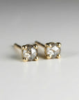 Salt and Pepper Diamond Stud Earrings 3mm • 14k Gold Prong Setting • Minimalist Natural Diamond Studs • Unique Everyday & Gift Jewelry - Melt'm Jewelry