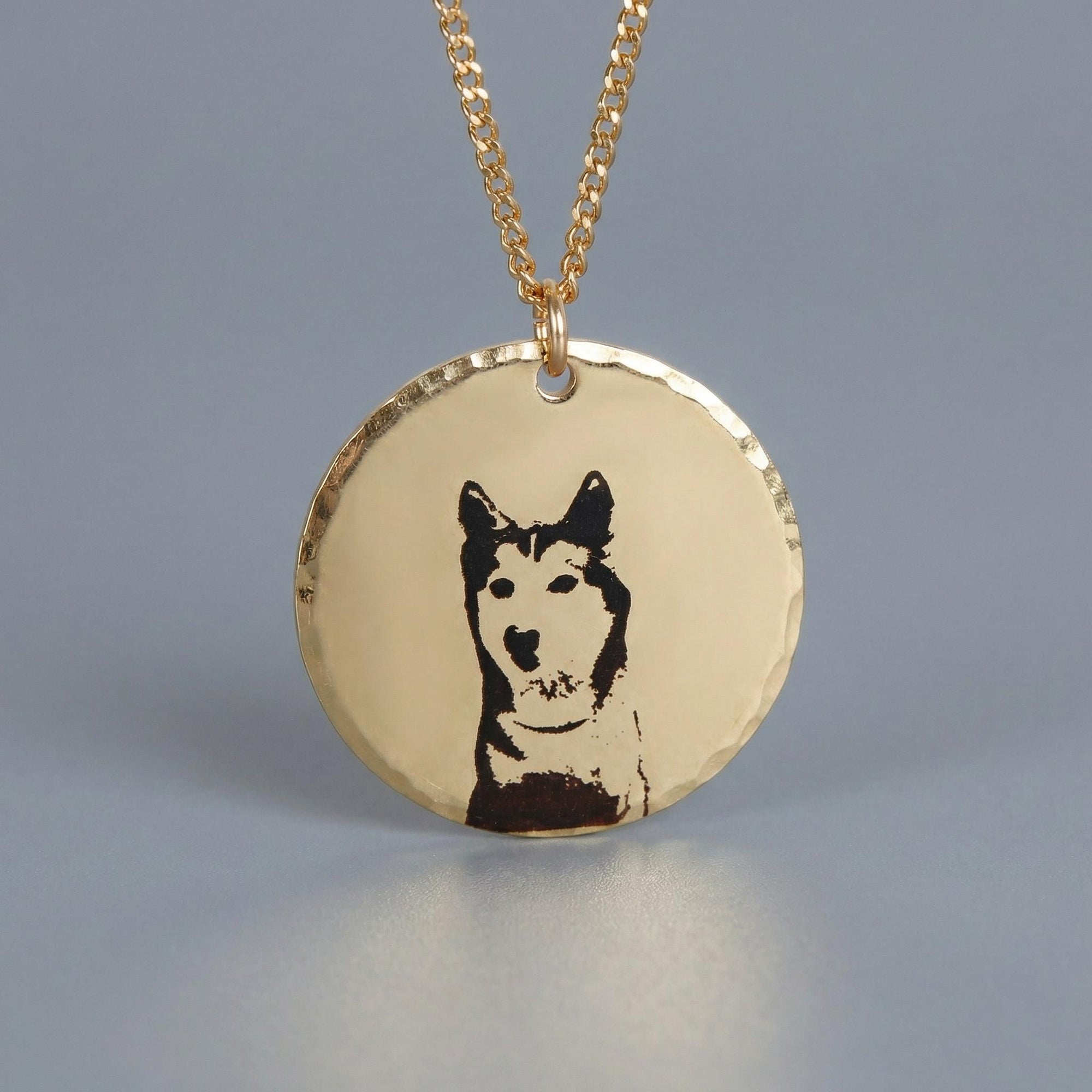 Photo Engraved Necklace Gold Filled, Custom Portrait Coin Necklace - Melt'm Jewelry