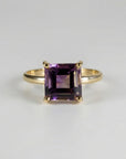14k Solid Gold Square Ametrine Ring