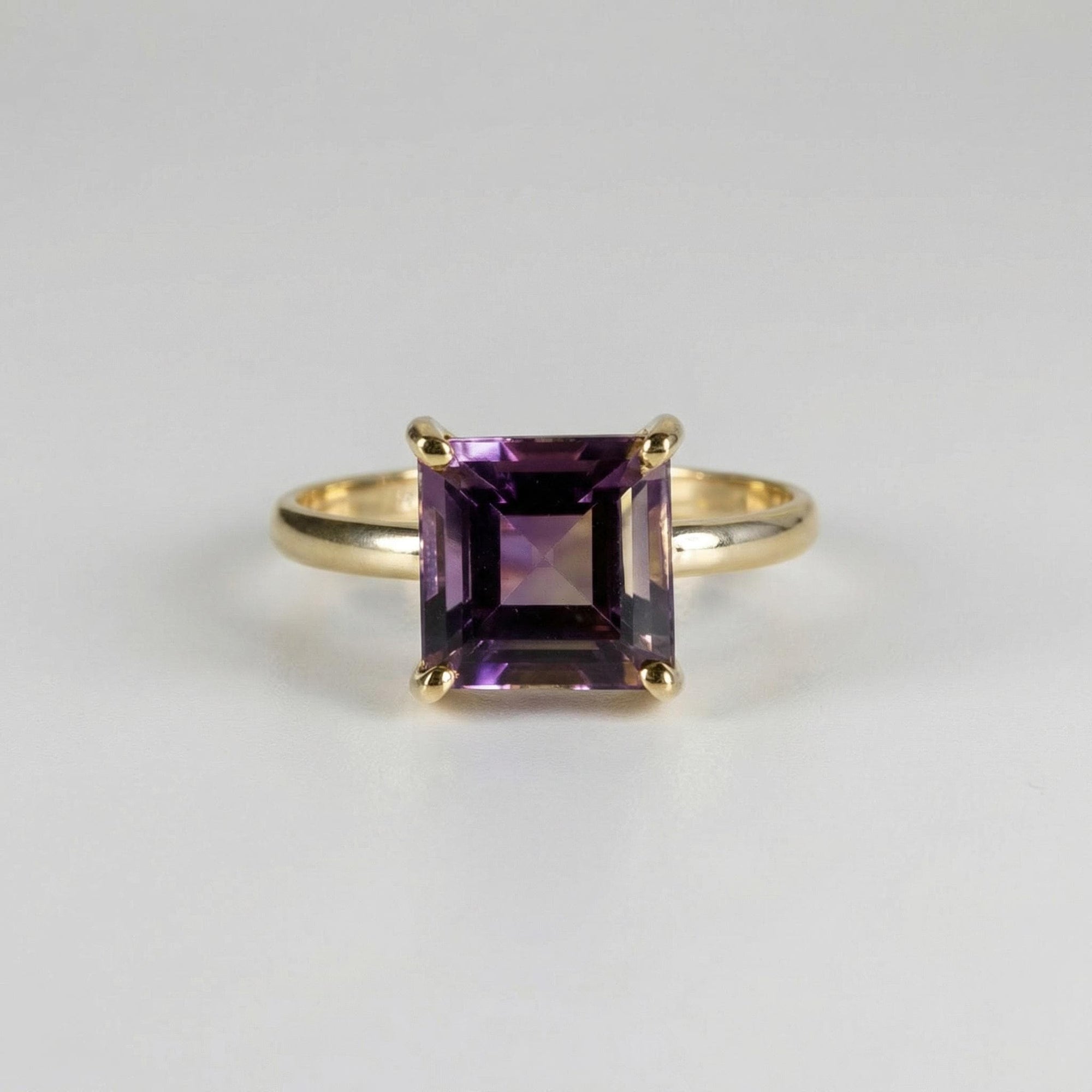 14k Solid Gold Square Ametrine Ring - Melt'm Jewelry