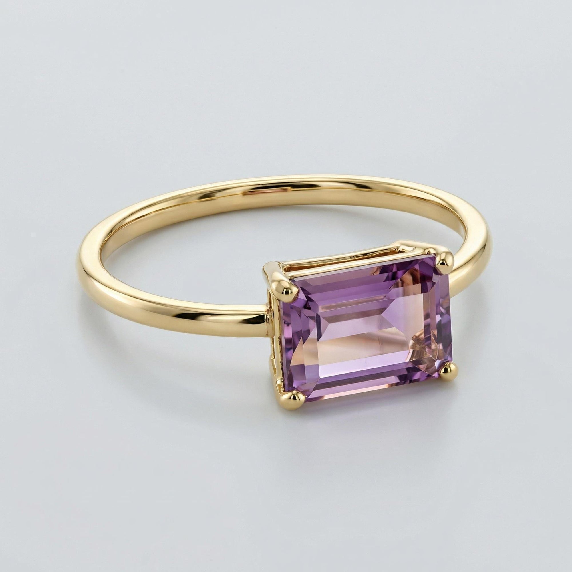 Emerald Cut Ametrine Ring - Melt'm Jewelry