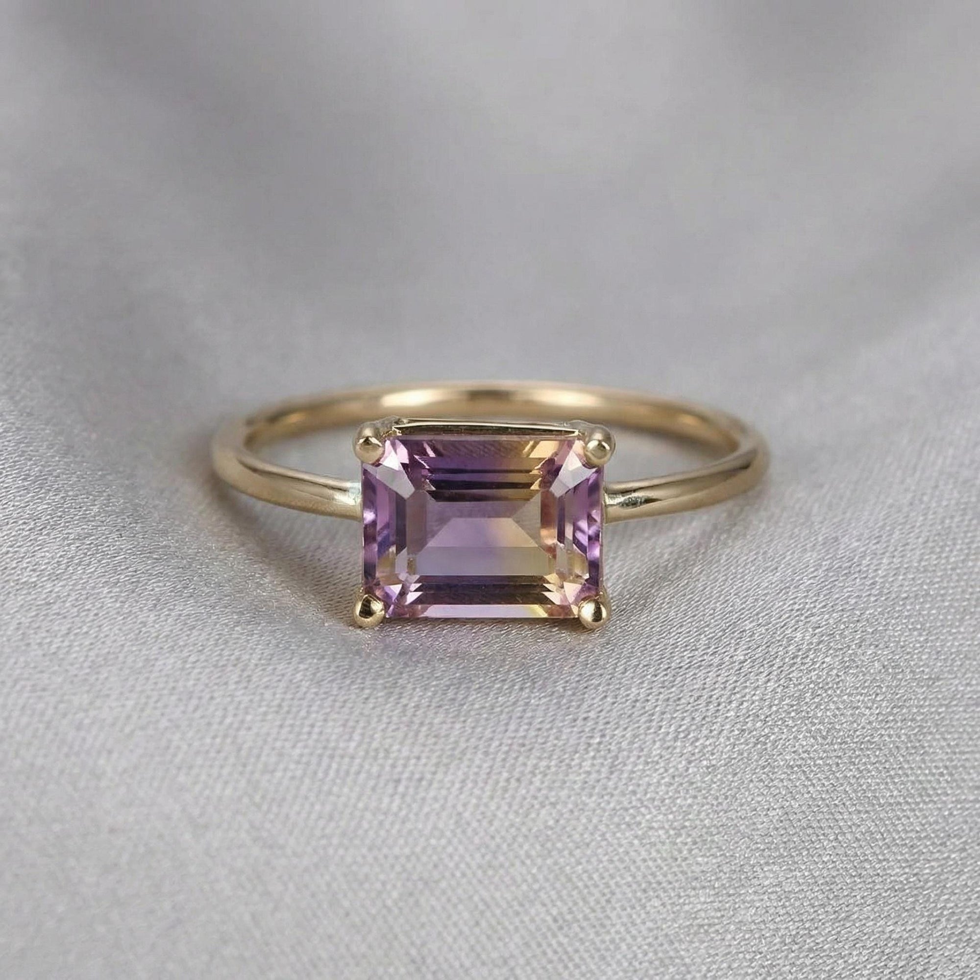 Emerald Cut Ametrine Ring - Melt'm Jewelry