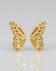 14k Gold Butterfly Wings Stud Earrings - Melt'm Jewelry