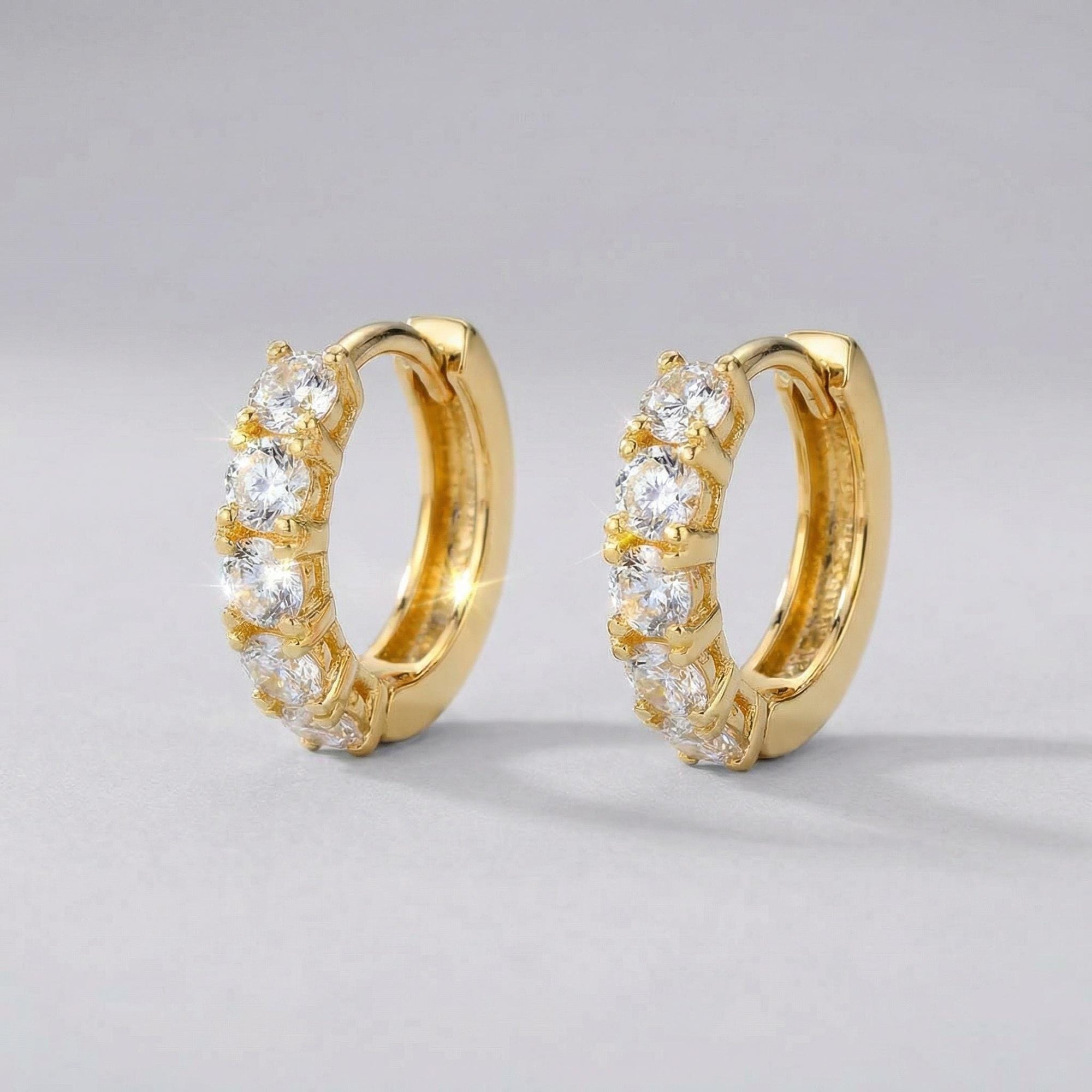 Chunky Diamond Huggie Earrings in 14K Gold - Melt'm Jewelry