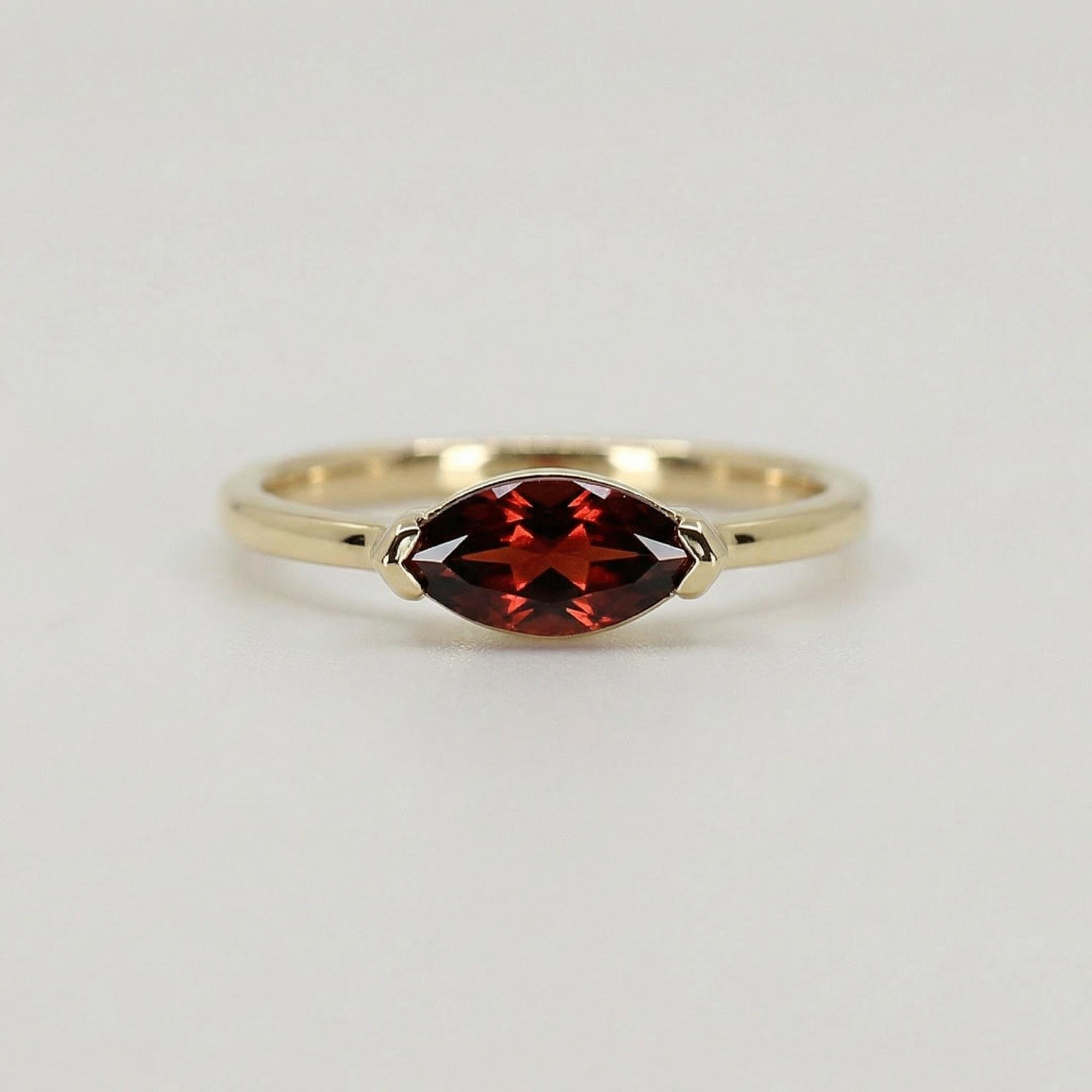 Marquise Garnet Engagement Ring - Melt'm Jewelry