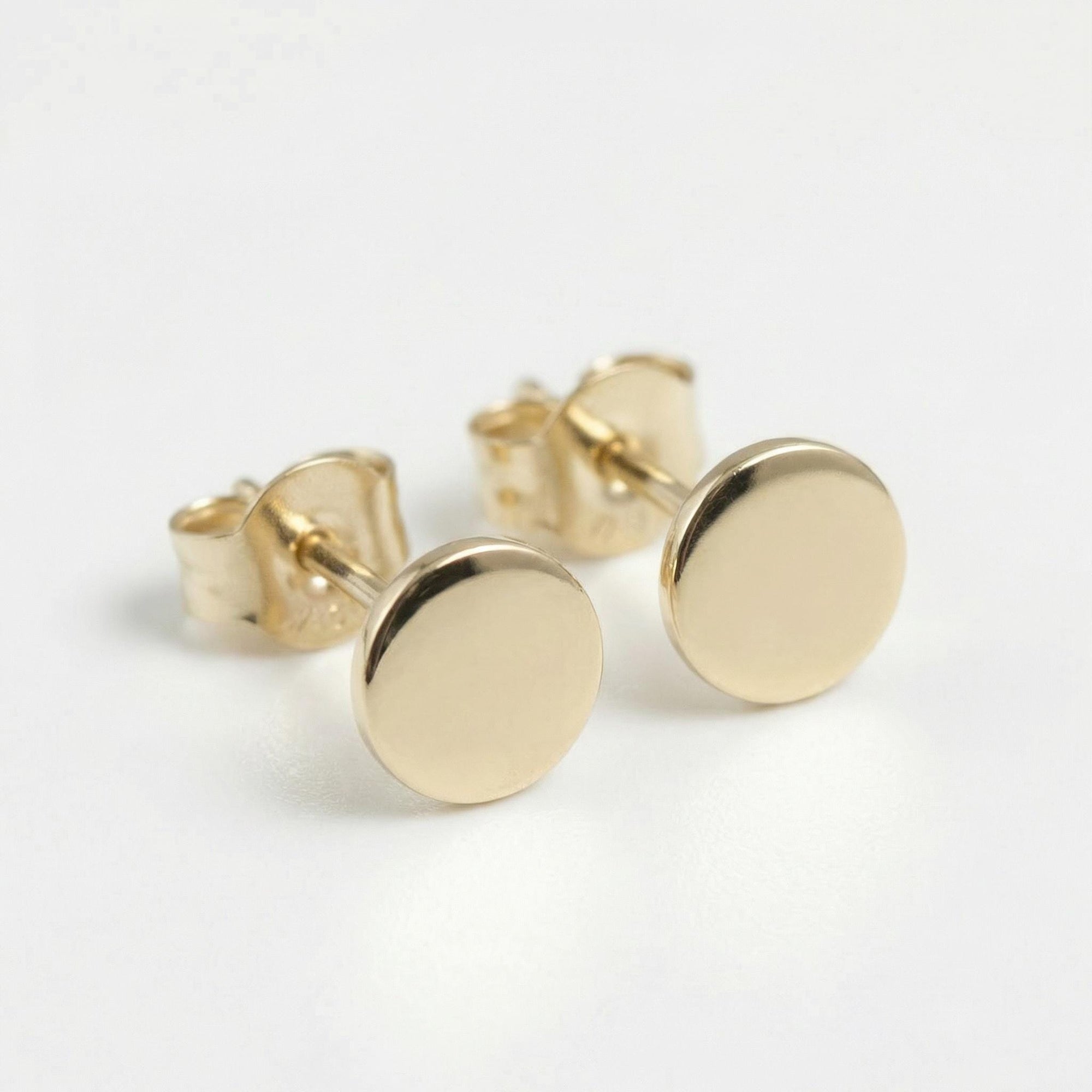 Tiny Gold Circle Earrings, Single or Pair Hammered Gold