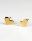 Tiny Heart Stud Earrings – Gold Filled Minimalist Earrings (Smooth or Hammered) - Melt'm Jewelry