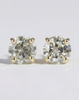 0.20 Ct Salt and Pepper Diamond Earrings 14k Gold - Melt'm Jewelry