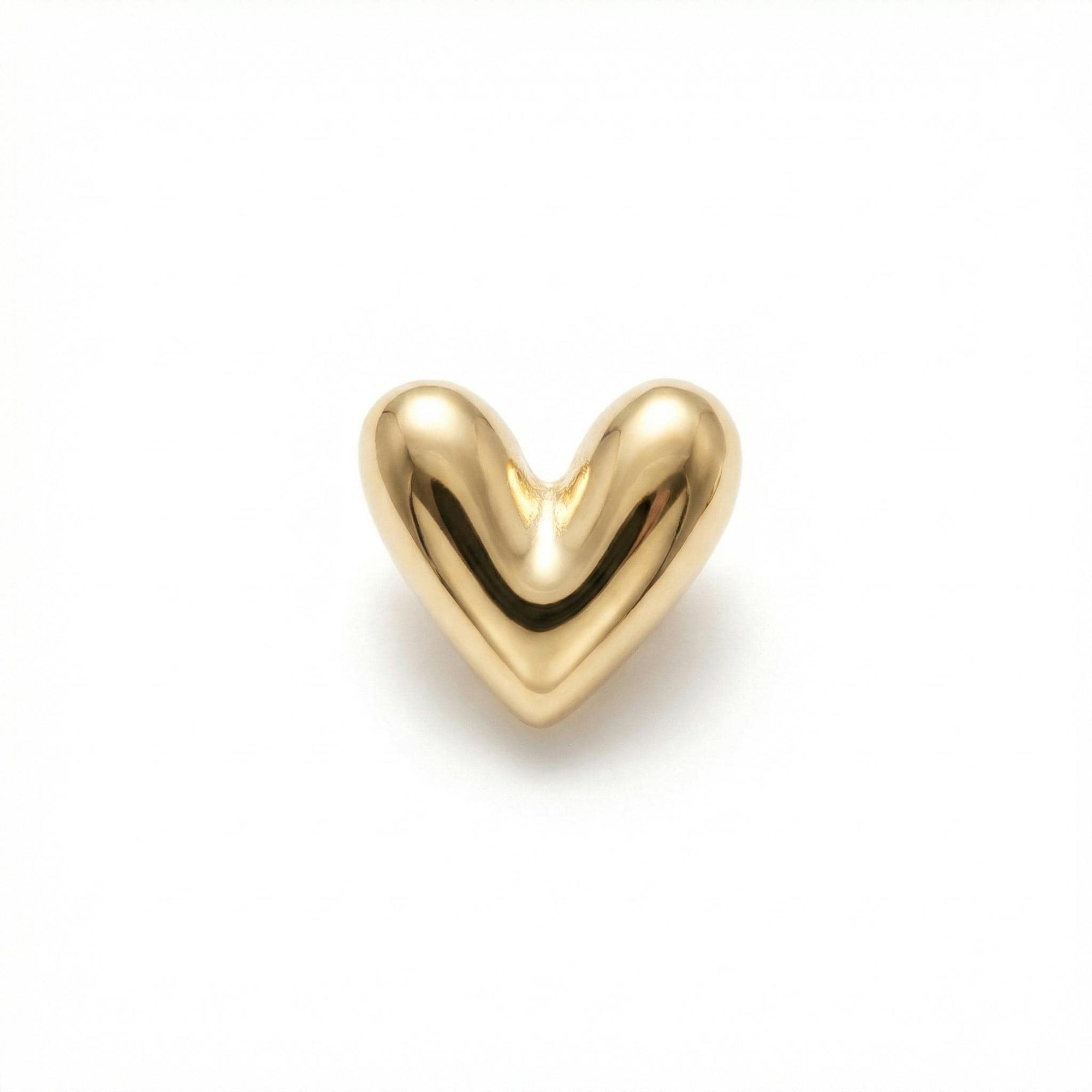 Sweetheart Solid Gold Earrings, Internally Threaded Flat Back Earrings (SINGLE or PAIR)