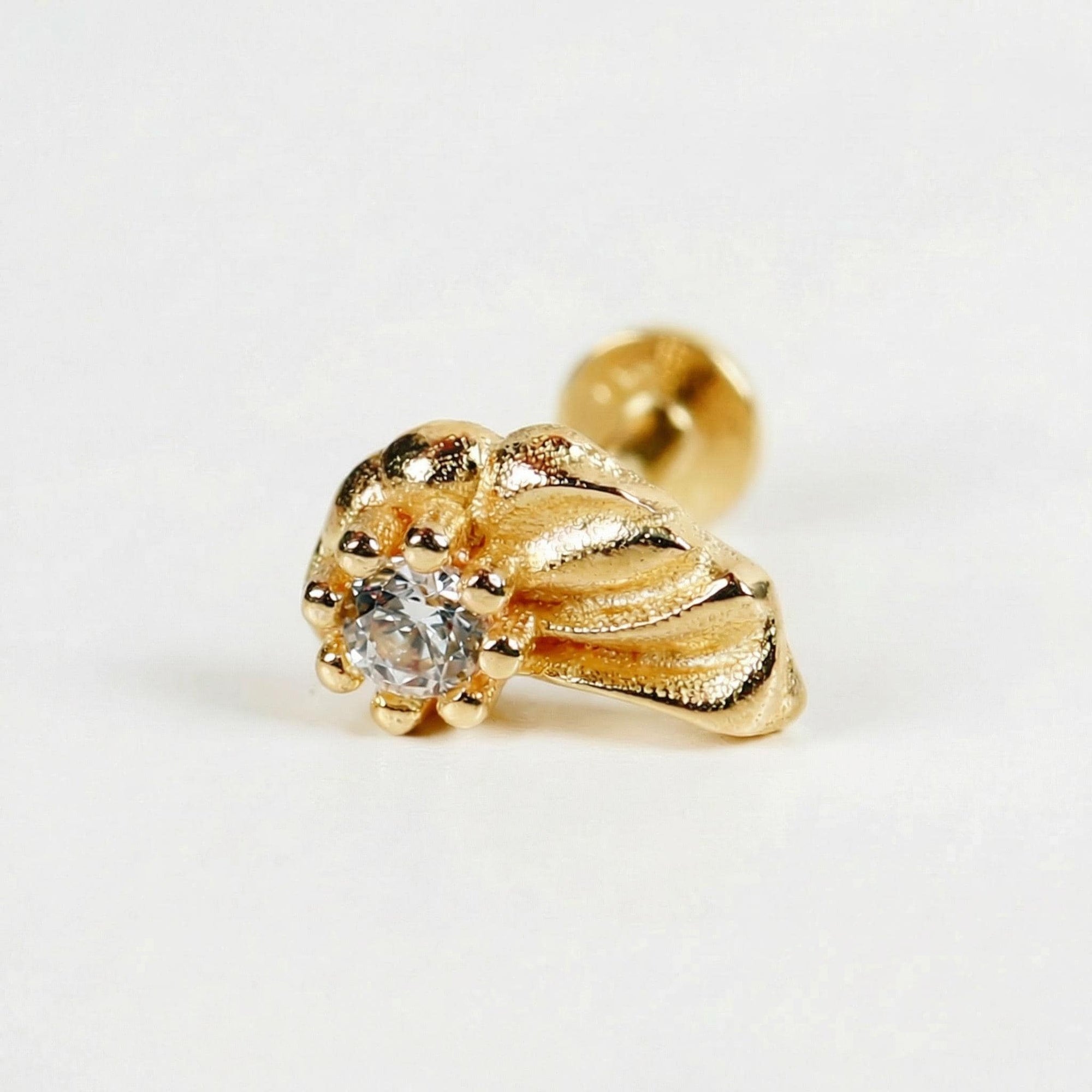 Wing Flat Back Earrings 14k Solid Gold - Melt'm Jewelry