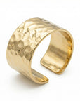 Gold Filled Wide Hammered Ring - Melt'm Jewelry