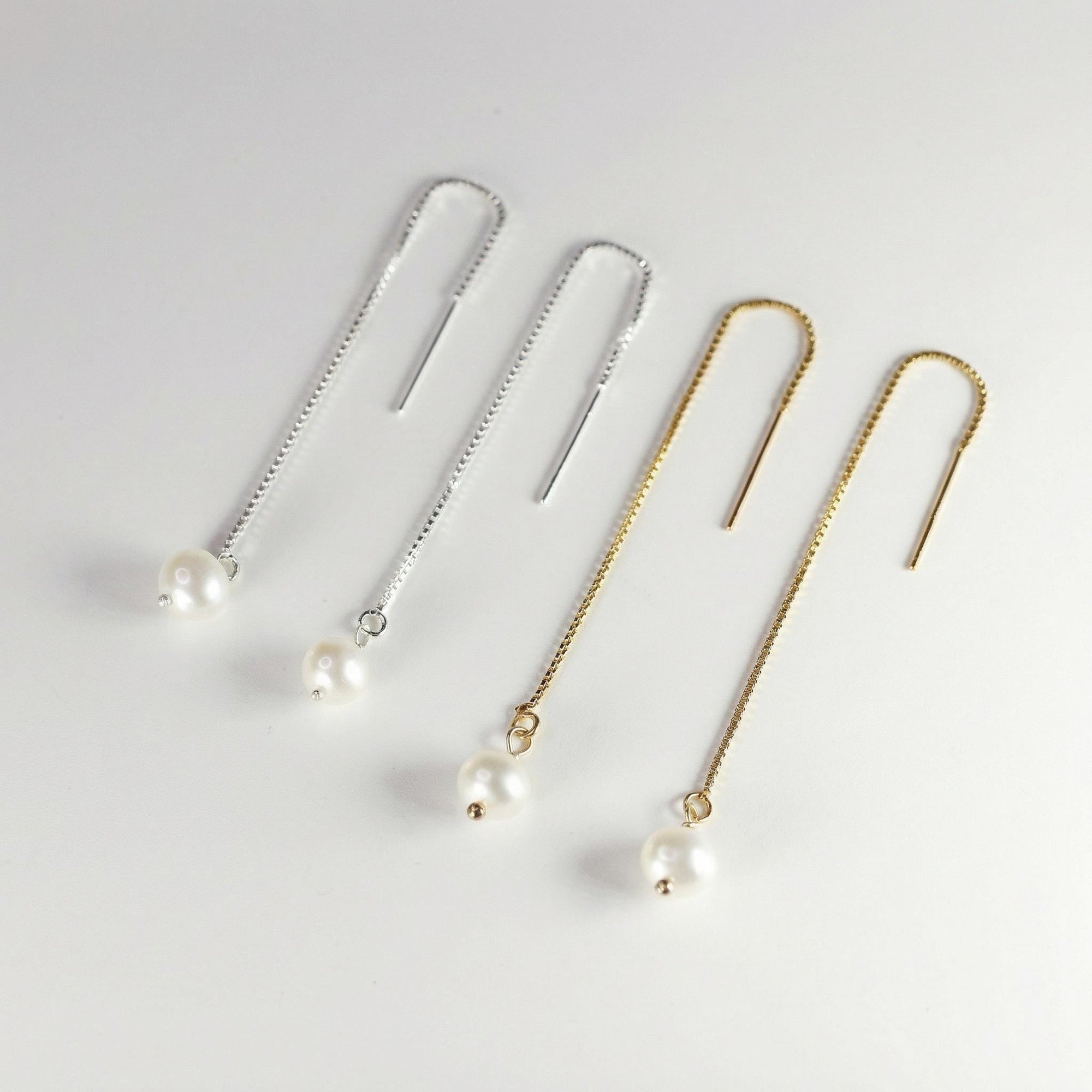 Freshwater Pearl Chain Earrings - Melt'm Jewelry