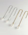 Freshwater Pearl Chain Earrings in Gold Filled, Solid Gold or Sterling Silver - Melt'm Jewelry