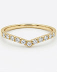 Curved Diamond Wedding Band Ring - Melt'm Jewelry