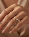 Curved Diamond Wedding Band Ring