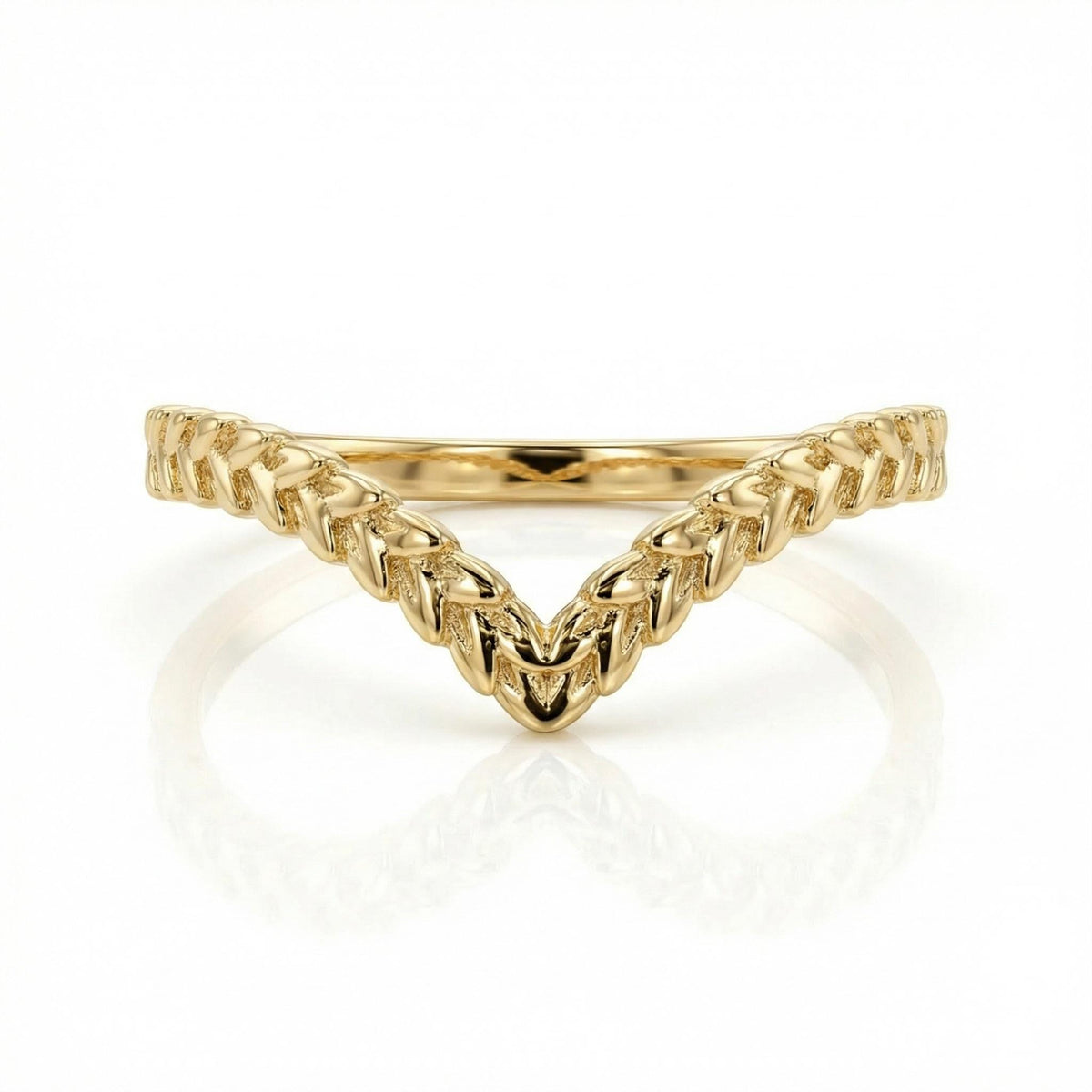 Wheat Leaf Wedding Band 14k Gold - Melt'm Jewelry