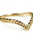 Wheat Leaf Wedding Band 14k Gold