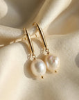 Baroque Pearl Dangle Earrings, Gold Filled Big Pearl Earrings - Melt'm Jewelry