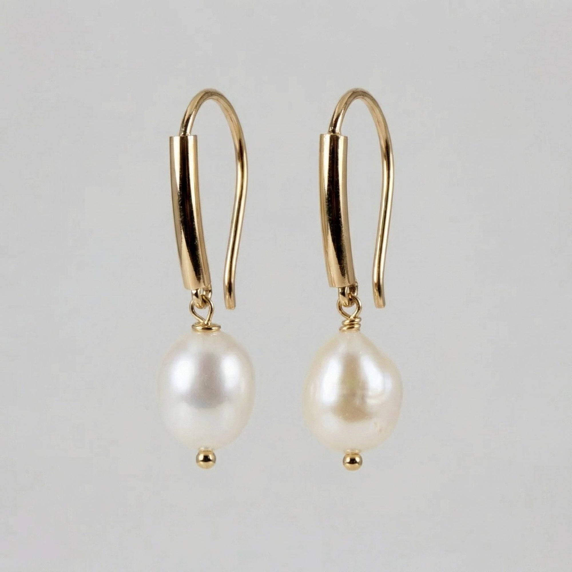 Baroque Pearl Dangle Earrings, Gold Filled Big Pearl Earrings - Melt'm Jewelry