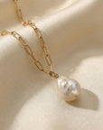 Baroque pearl necklace on gold filled chain, minimalist bridal layering jewelry, wedding necklace gift for bride