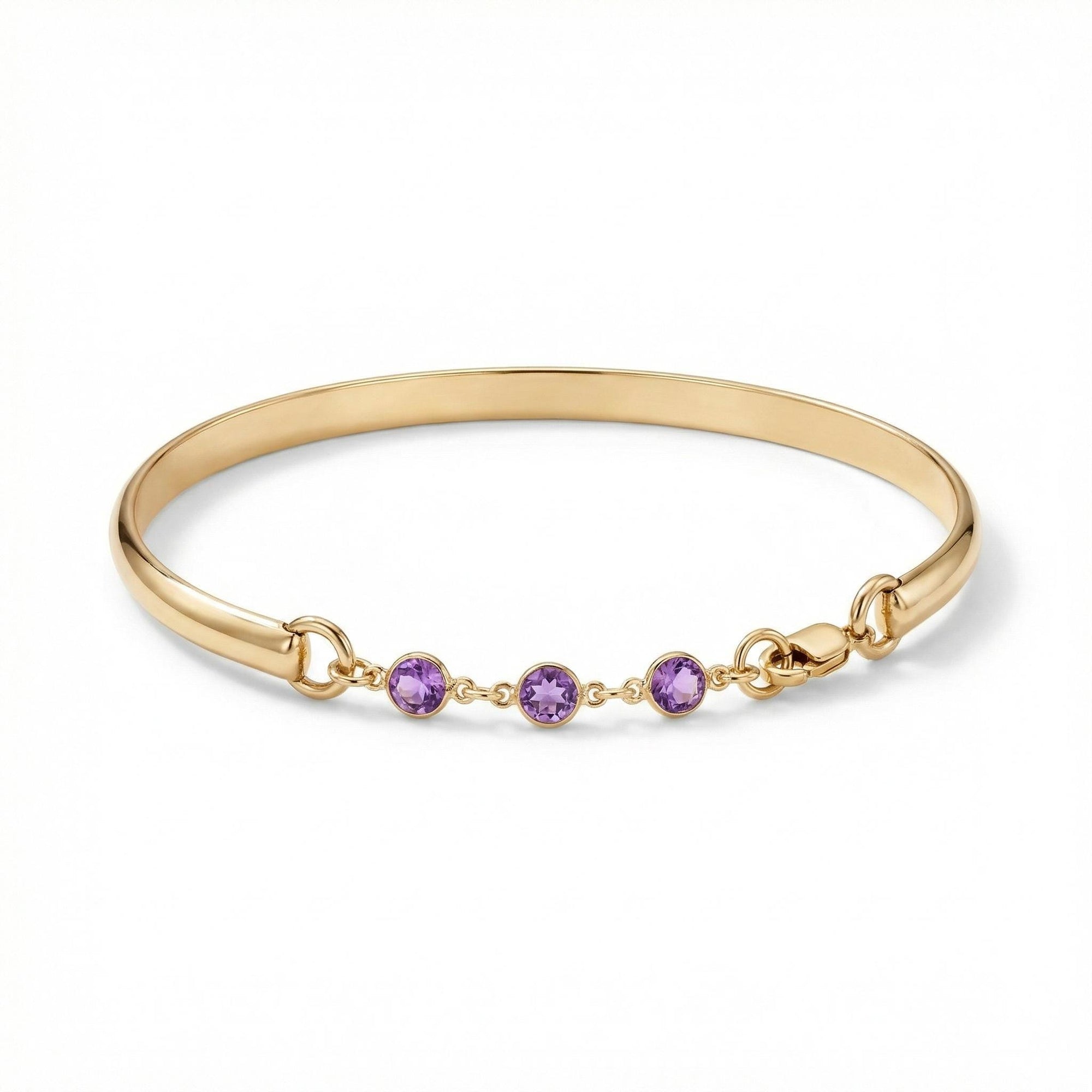 Three birthstone 14k gold filled cuff bracelet with personalized gemstones, minimalist open bangle for women