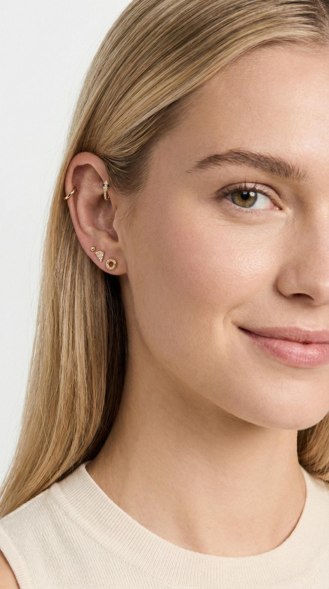 Donut Flat Back Earrings 14k Solid Gold, Food Stack Earrings - Melt'm Jewelry