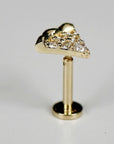 Tiny Pizza Slice Flat Back Earrings 14k Solid Gold - 5 mm (SINGLE) - Melt'm Jewelry